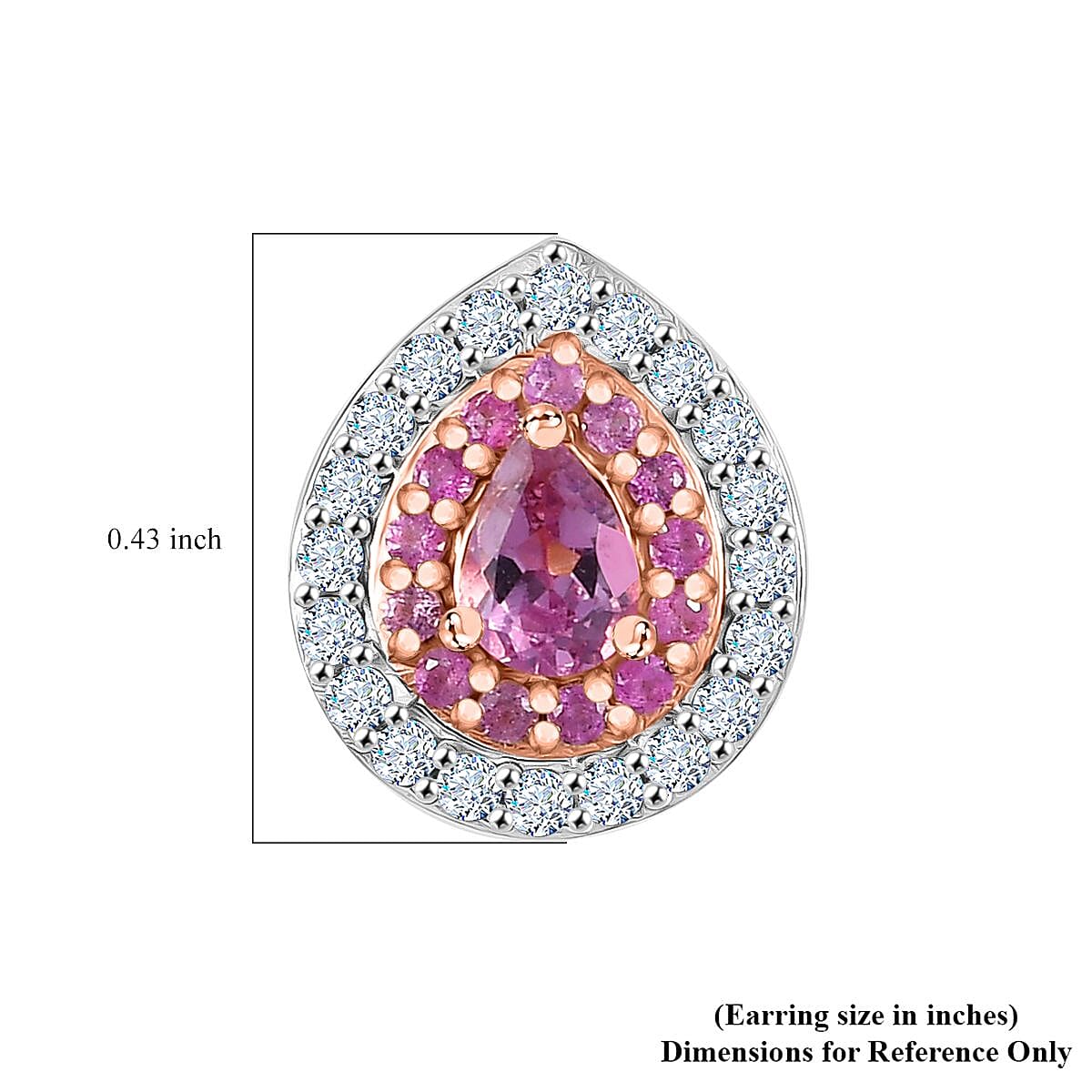 D'Joy Narsipatnam Pink Spinel and Multi Gemstone 0.80 ctw Blush Blossom Earrings in 18K Vermeil Rose Gold Over Sterling Silver