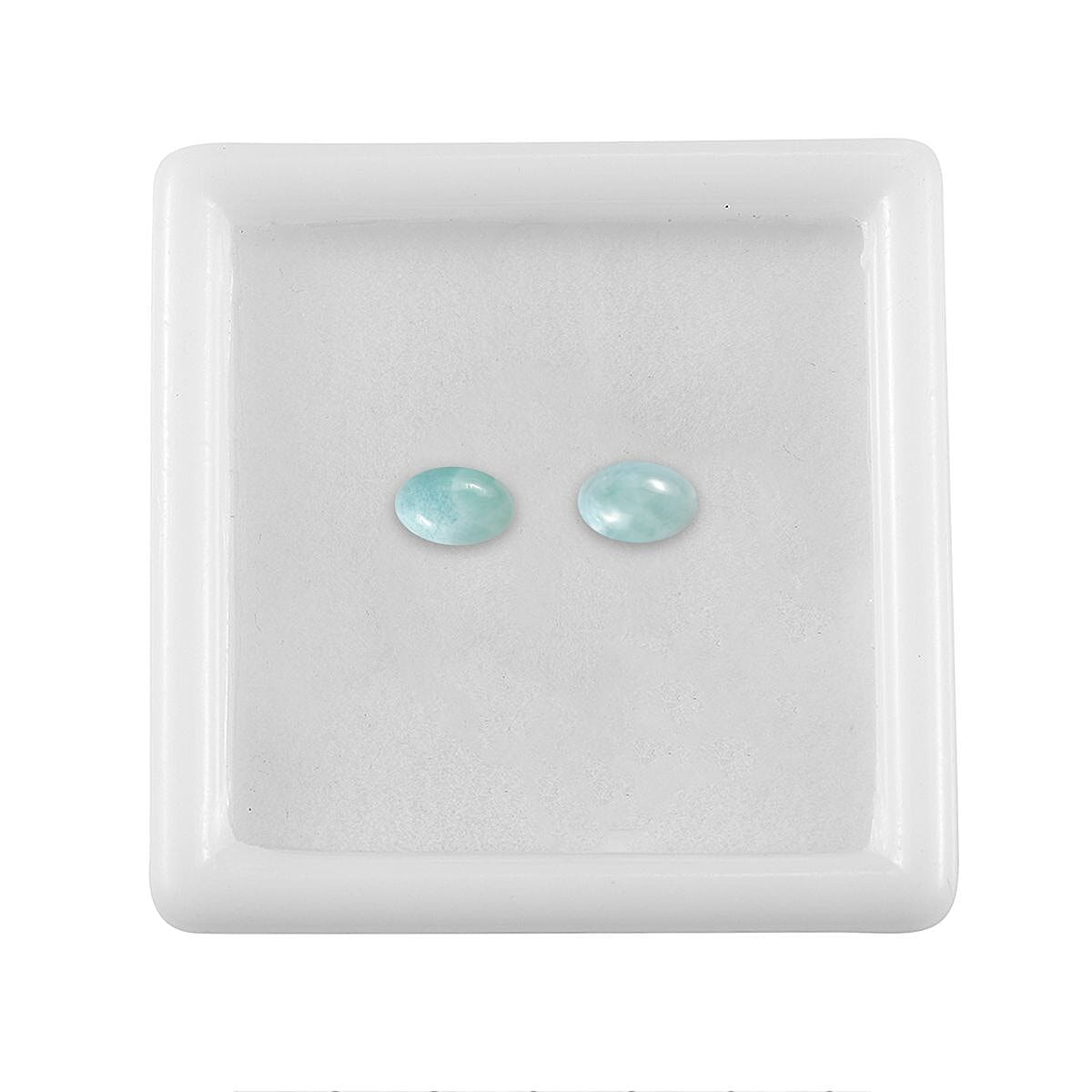 AA Larimar Set of 2 (Ovl 6x4 mm) 0.92 ctw Loose Gemstone