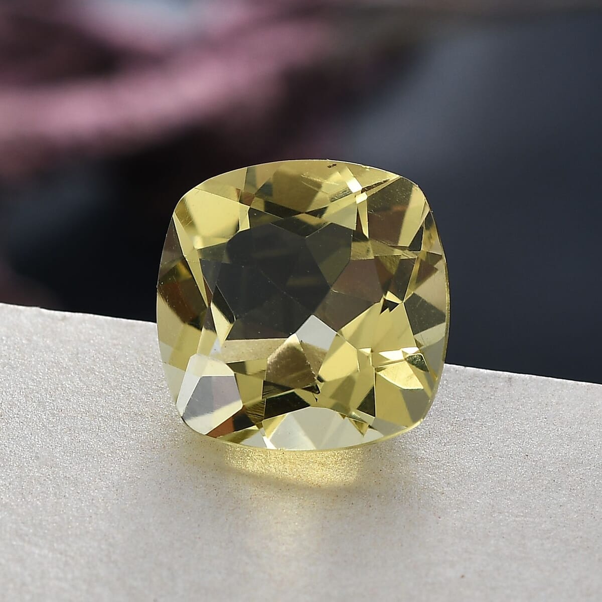 Lemon Quartz (Cush 12x12 mm) 5.29 ctw Loose Gemstone image number 1