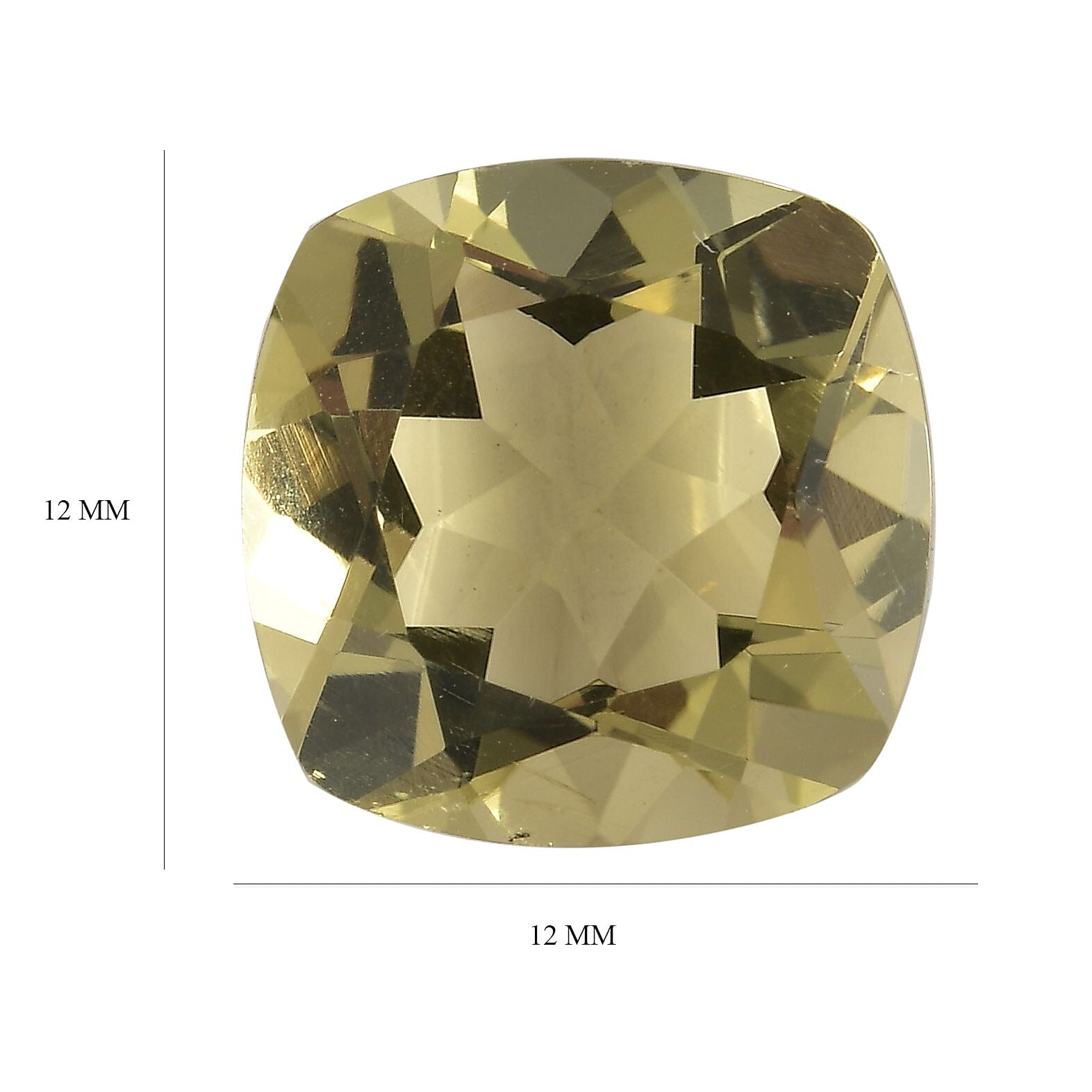 Lemon Quartz (Cush 12x12 mm) 5.29 ctw Loose Gemstone