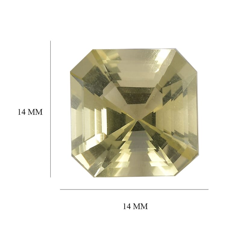 Asscher Cut Lemon Quartz (Oct 14x14 mm) 6.50 ctw Loose Gemstone