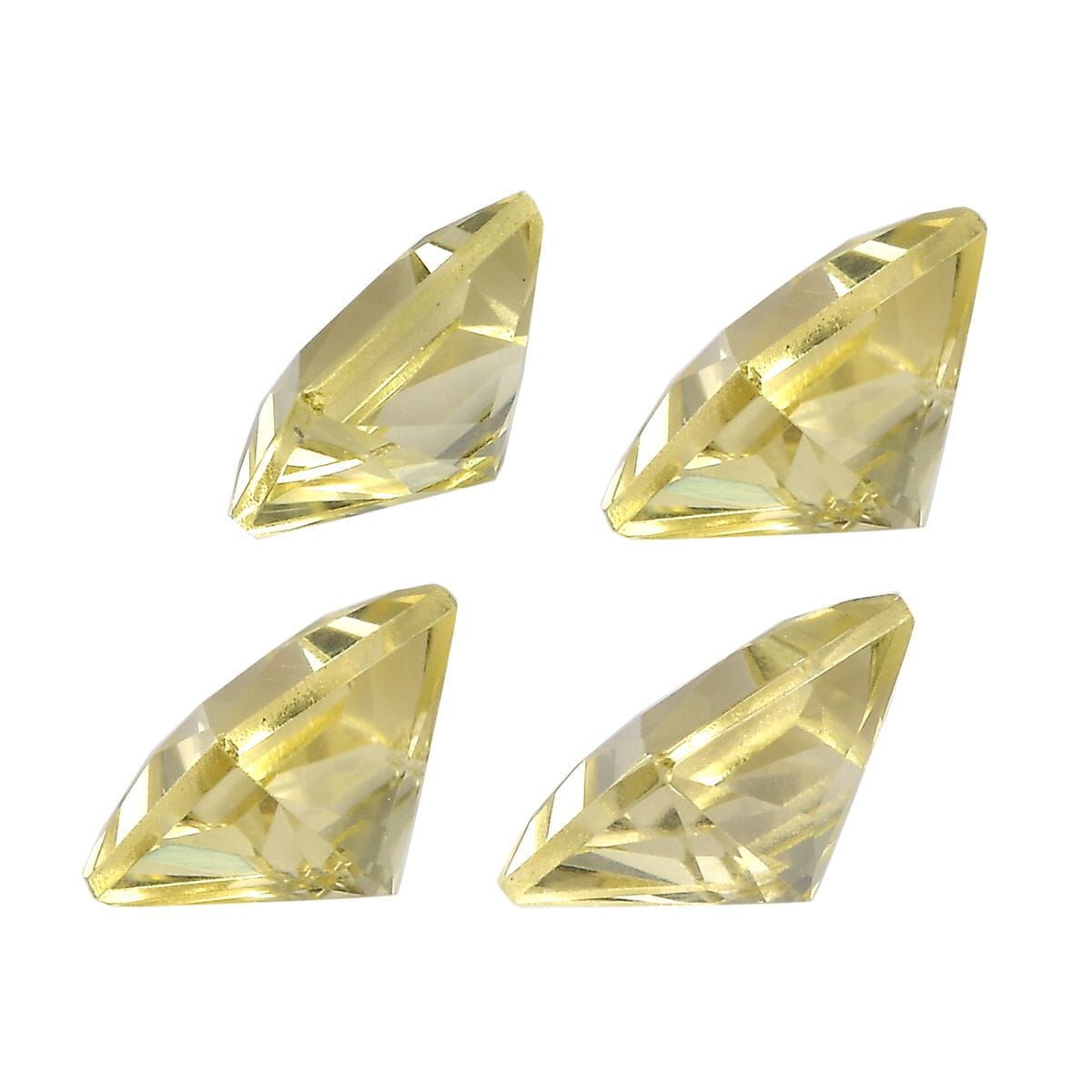 Lemon Quartz Set of 4 (Sqr 6 mm) 3.59 ctw Loose Gemstone image number 2