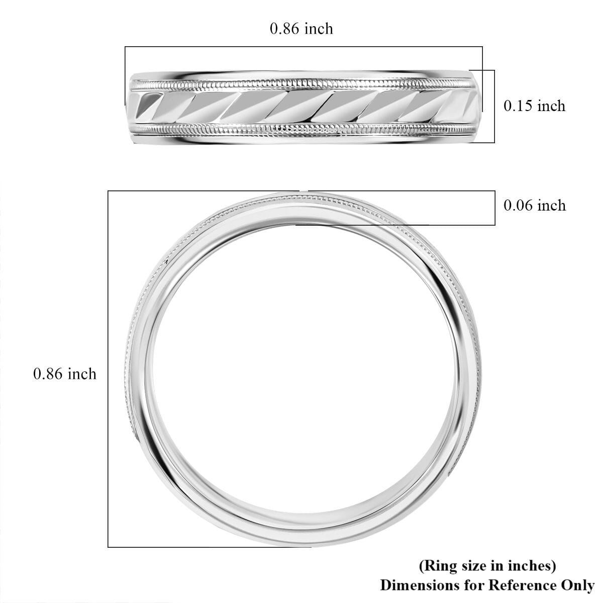 Rhapsody 950 Platinum Diamond-Cut Timeless Harmony Band Ring (Size 10.0) 5.15 Grams image number 5