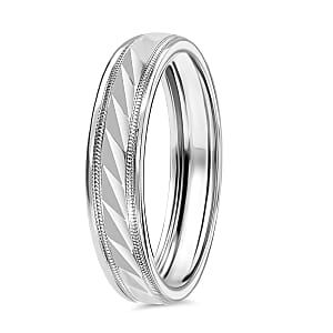 Rhapsody 950 Platinum Diamond-Cut Timeless Harmony Band Ring (Size 7.0) 5.15 Grams