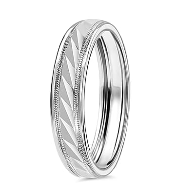 Rhapsody 950 Platinum Diamond-Cut Timeless Harmony Band Ring (Size 7.0) 5.15 Grams
