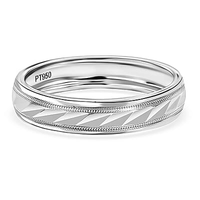 Rhapsody 950 Platinum Diamond-Cut Timeless Harmony Band Ring (Size 7.0) 5.15 Grams