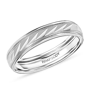 Rhapsody 950 Platinum Diamond-Cut Timeless Harmony Band Ring (Size 9.0) 5.15 Grams