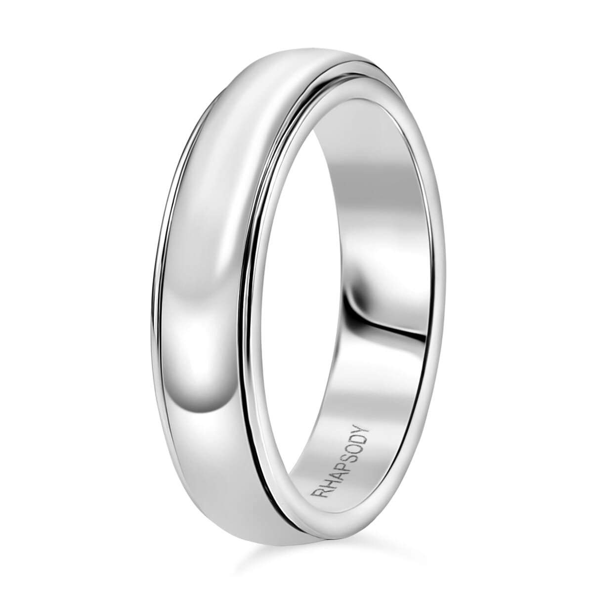 Rhapsody 950 Platinum Spinner Band Ring (Size 6.0) 6 Grams image number 3