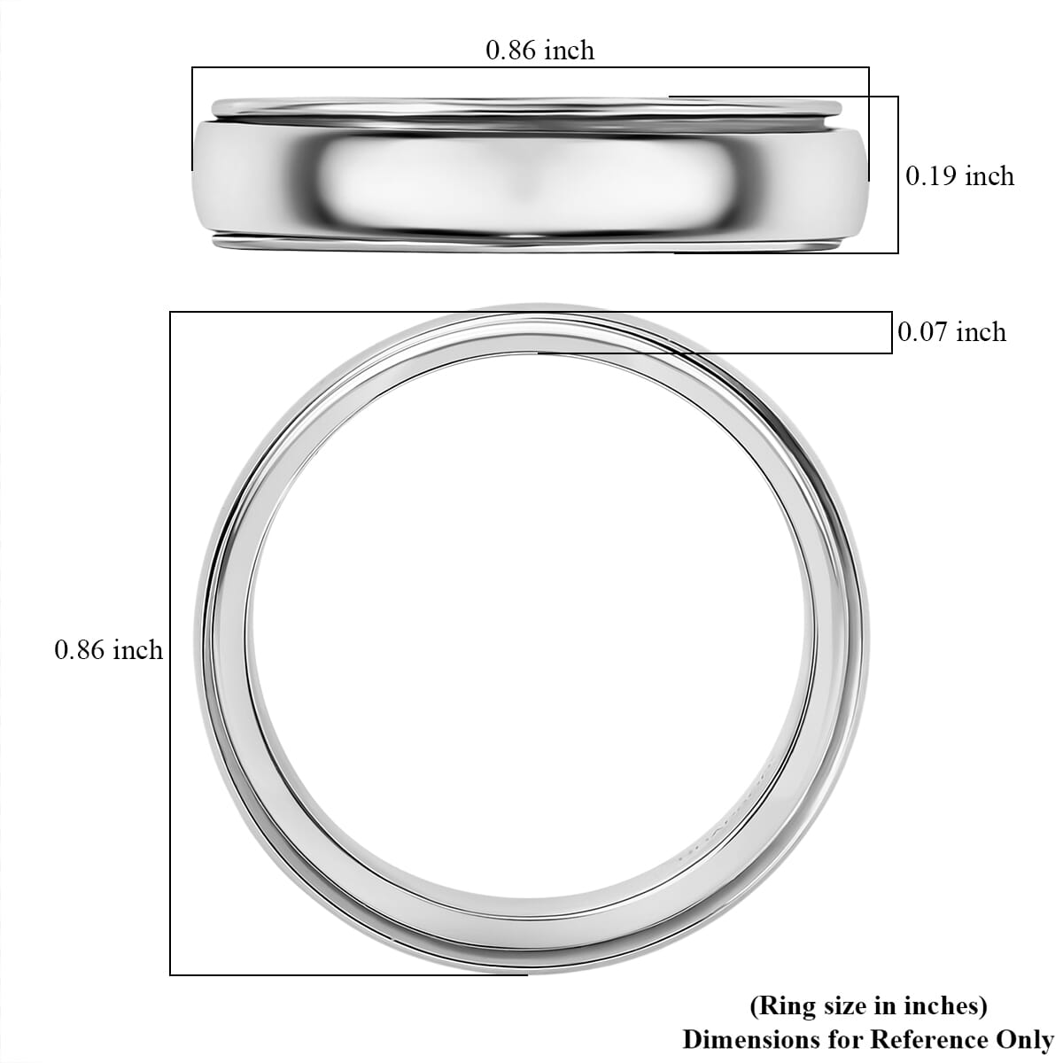 Rhapsody 950 Platinum Spinner Band Ring (Size 6.0) 6 Grams image number 5