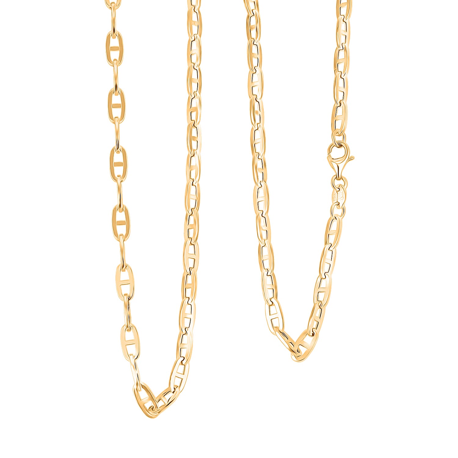 14K Yellow Gold 3mm Mariner Paperclip Necklace 18 Inches 3.78 Grams