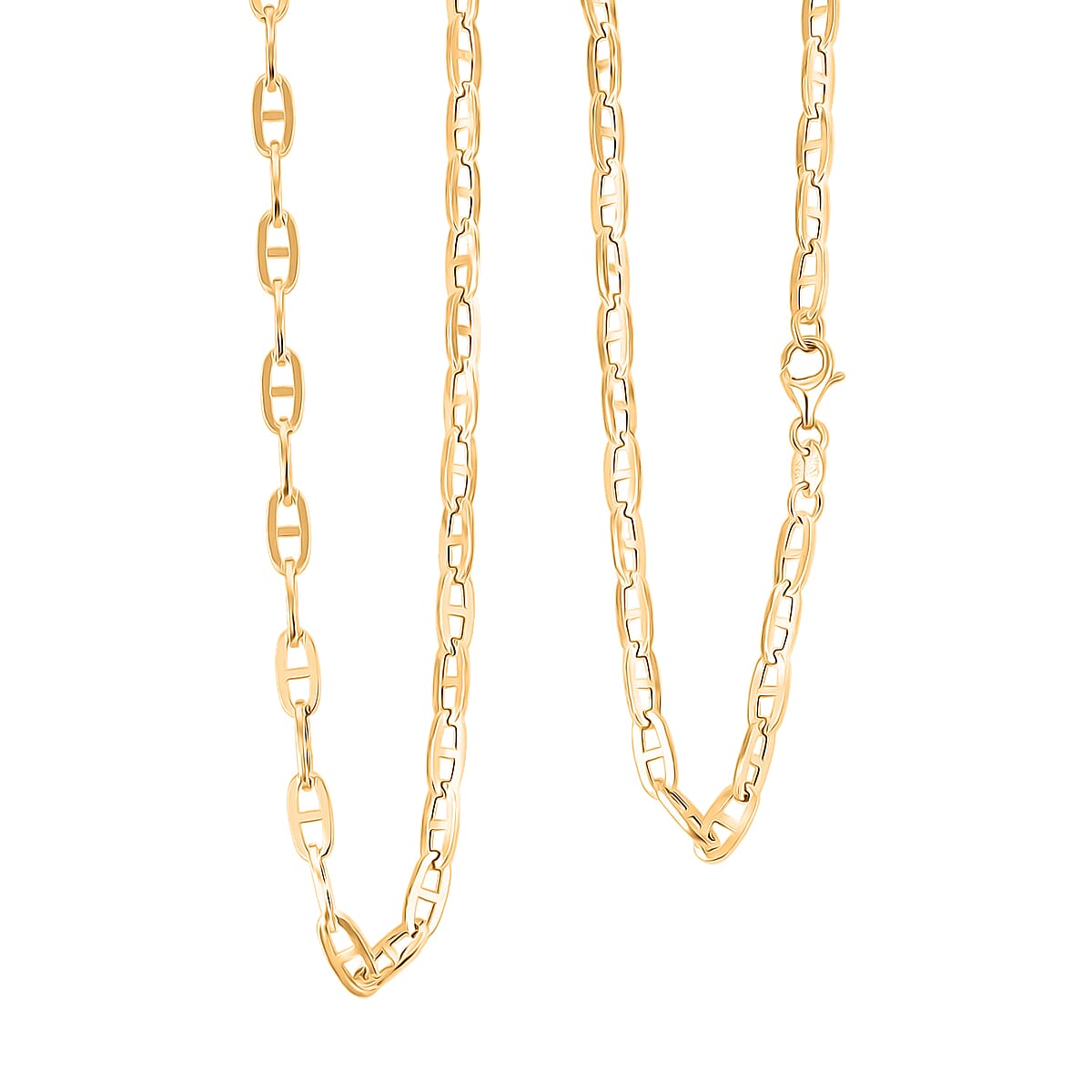 14K Yellow Gold 3.5mm Mariner Paperclip Necklace 18 Inches 4.86 Grams image number 0