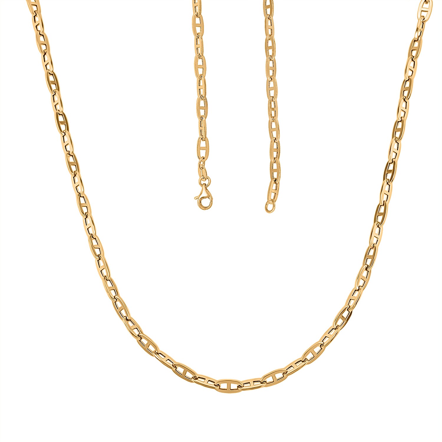 14K Yellow Gold 3.5mm Mariner Paperclip Necklace 18 Inches 4.86 Grams