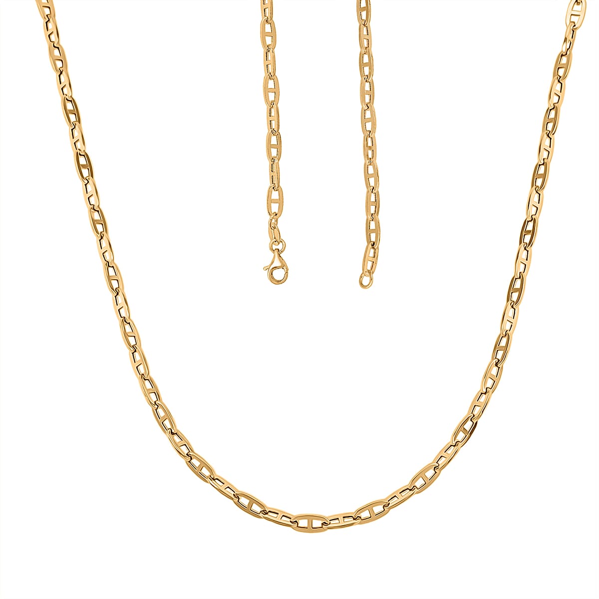 14K Yellow Gold 3.5mm Mariner Paperclip Necklace 18 Inches 4.86 Grams image number 4