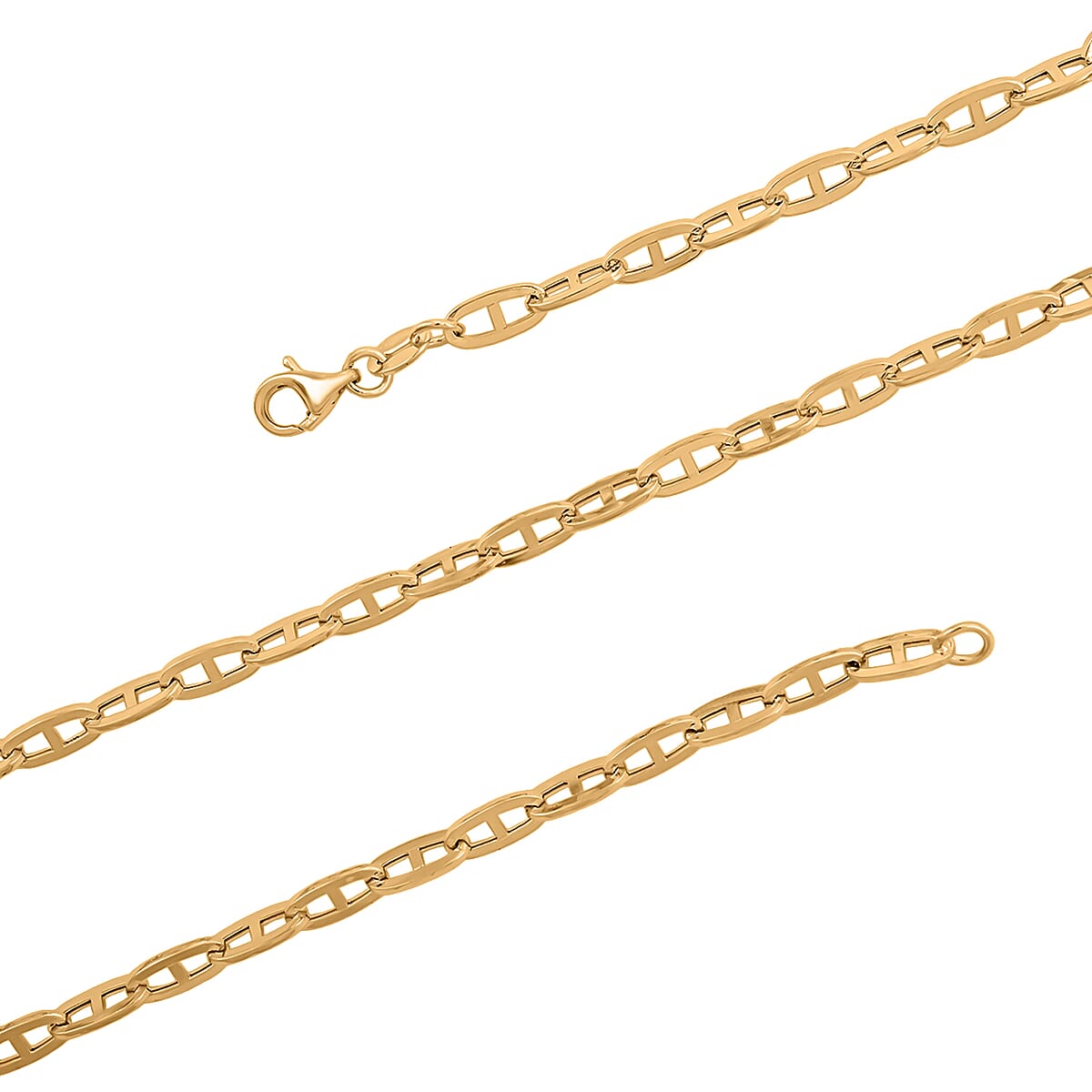 14K Yellow Gold 3.5mm Mariner Paperclip Necklace 18 Inches 4.86 Grams image number 5