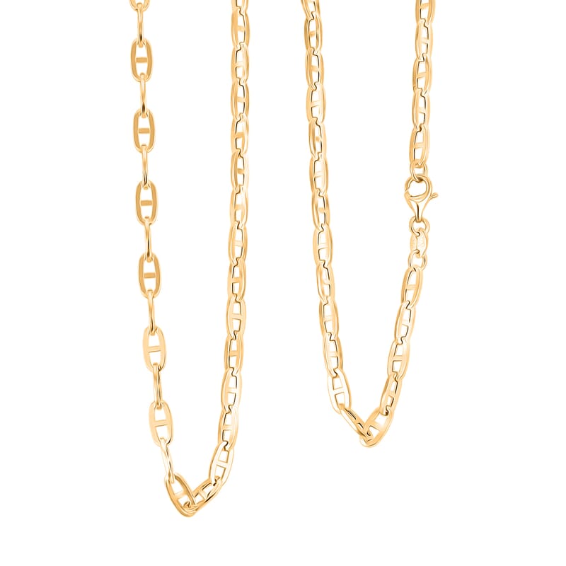 14K Yellow Gold 3.5mm Mariner Paperclip Necklace 20 Inches 5.3 Grams