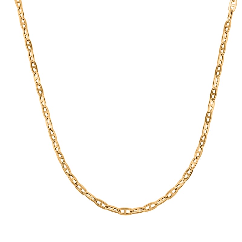 14K Yellow Gold 3.5mm Mariner Paperclip Necklace 20 Inches 5.3 Grams