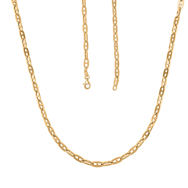 14K Yellow Gold 3.5mm Mariner Paperclip Necklace 20 Inches 5.3 Grams