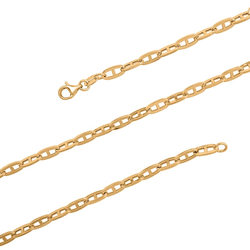14K Yellow Gold 3.5mm Mariner Paperclip Necklace 20 Inches 5.3 Grams