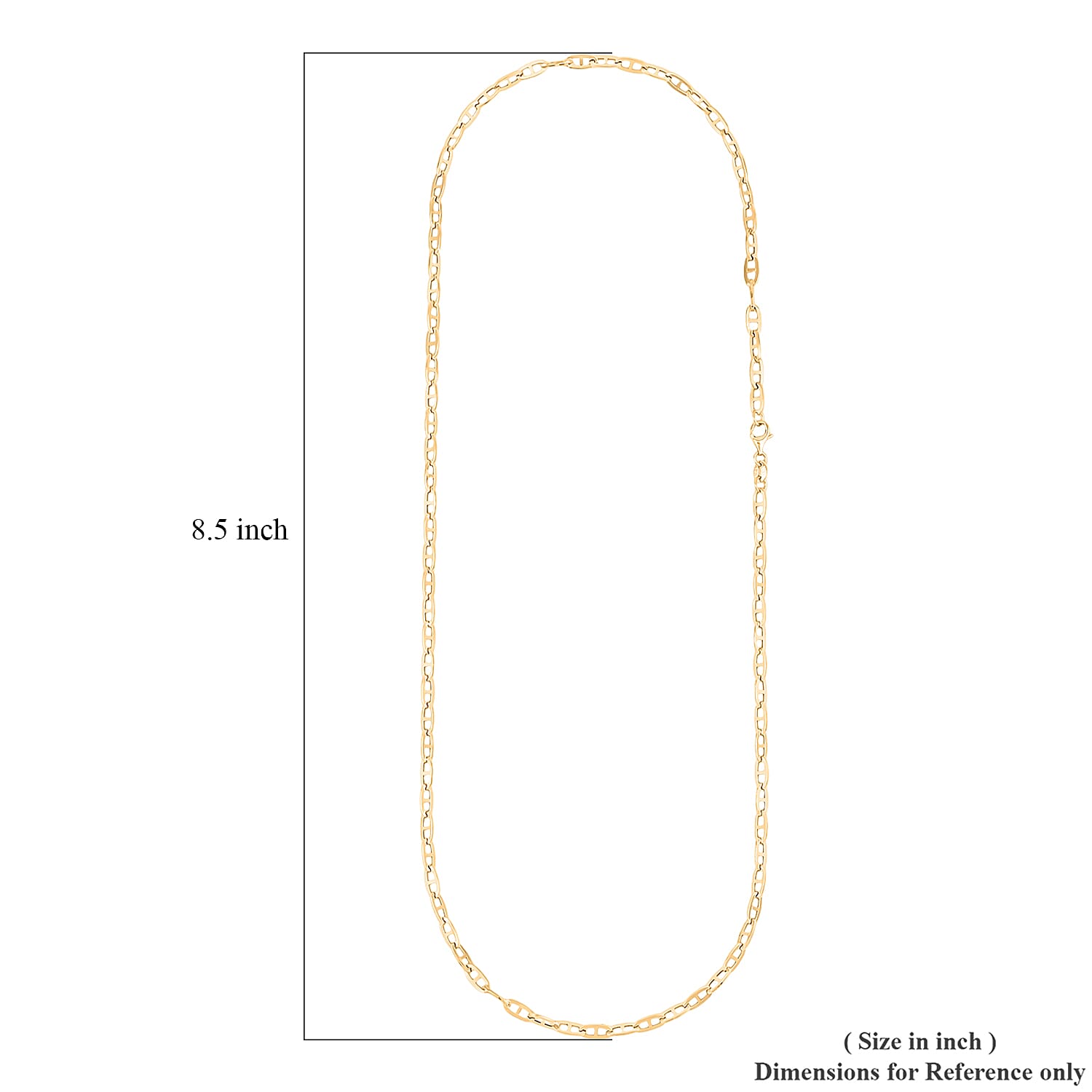 14K Yellow Gold 3.5mm Mariner Paperclip Necklace 20 Inches 5.3 Grams