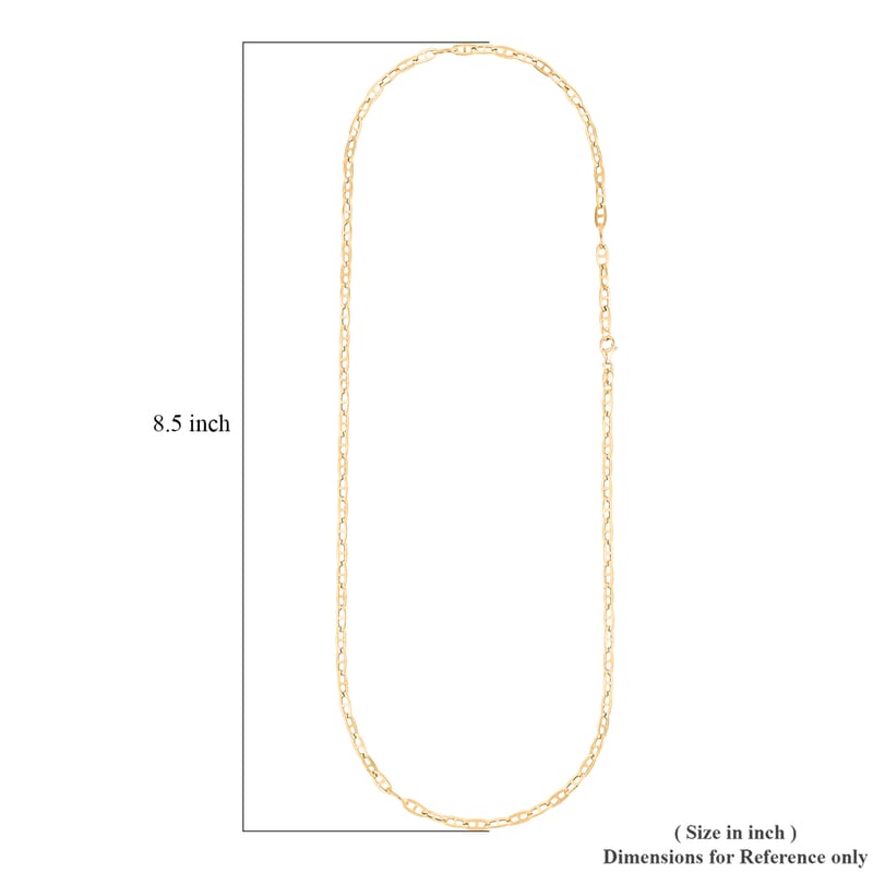 14K Yellow Gold 3.5mm Mariner Paperclip Necklace 20 Inches 5.3 Grams