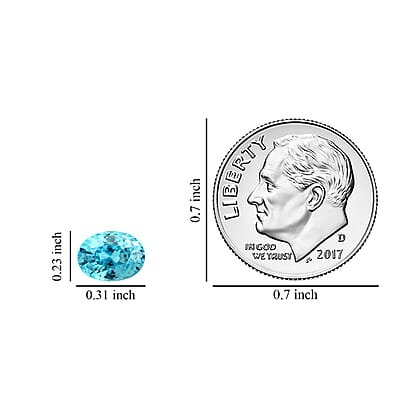 AAAA Cambodian Blue Zircon (Ovl 8x6 mm) 1.50 ctw