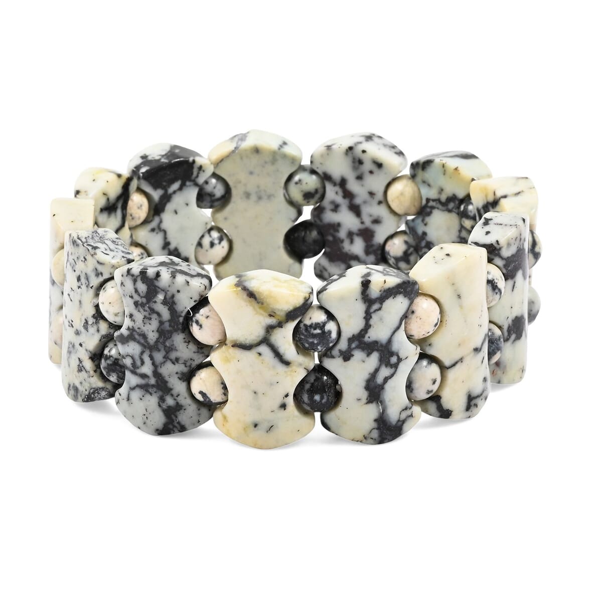 Fancy White Turquoise 255.85 ctw Stretch Bracelet (6-7In) image number 0