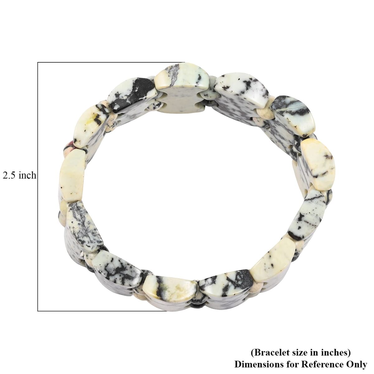 Fancy White Turquoise 255.85 ctw Stretch Bracelet (6-7In) image number 3