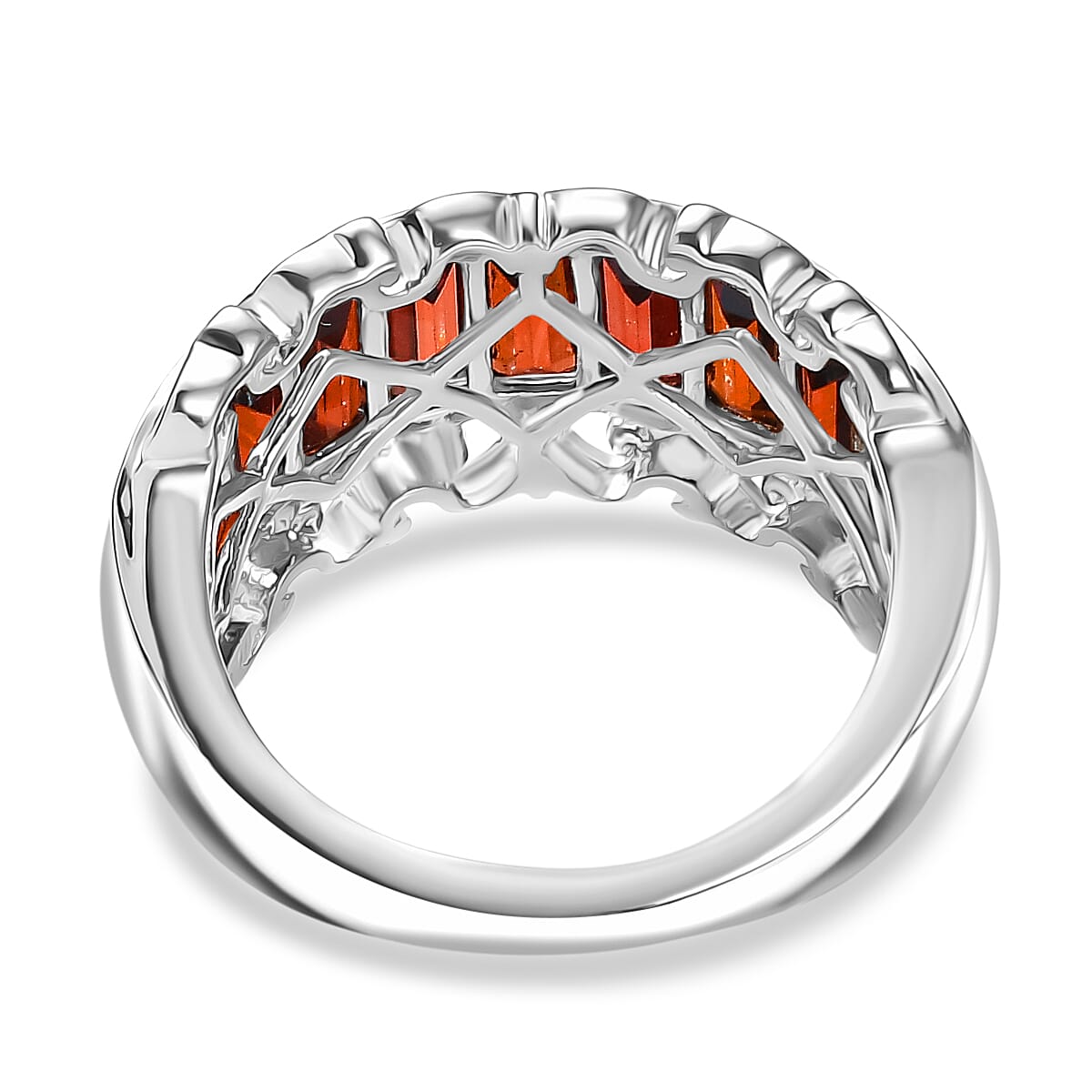 EverTrue Mozambique Garnet 4.35 ctw Ring in 18K YG Plated and Platinum Bond (Size 8.0)  image number 4