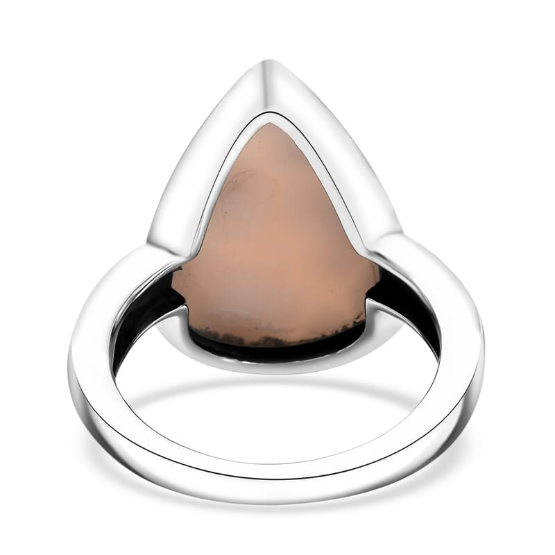 D'Joy Artisan Crafted Pink Natrolite 10.00 ctw Shark Teeth Ring in Sterling Silver (Size 7.0)