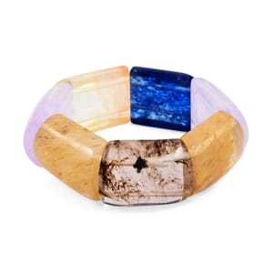 Large Section Multi-Quartz 321.15 ctw Stretch Bracelet (6-7In)