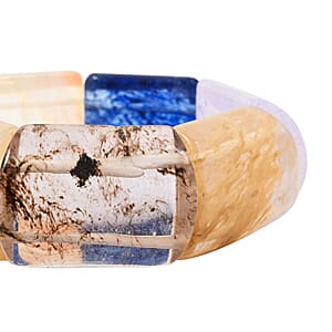 Large Section Multi-Quartz 321.15 ctw Stretch Bracelet (6-7In)