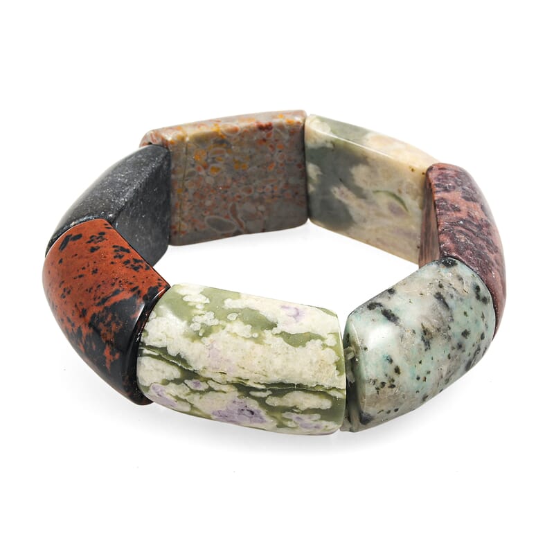 Large Section Multi-Stone 410.25 ctw Stretch Bracelet (6-7In)