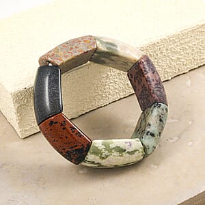 Large Section Multi-Stone 410.25 ctw Stretch Bracelet (6-7In)