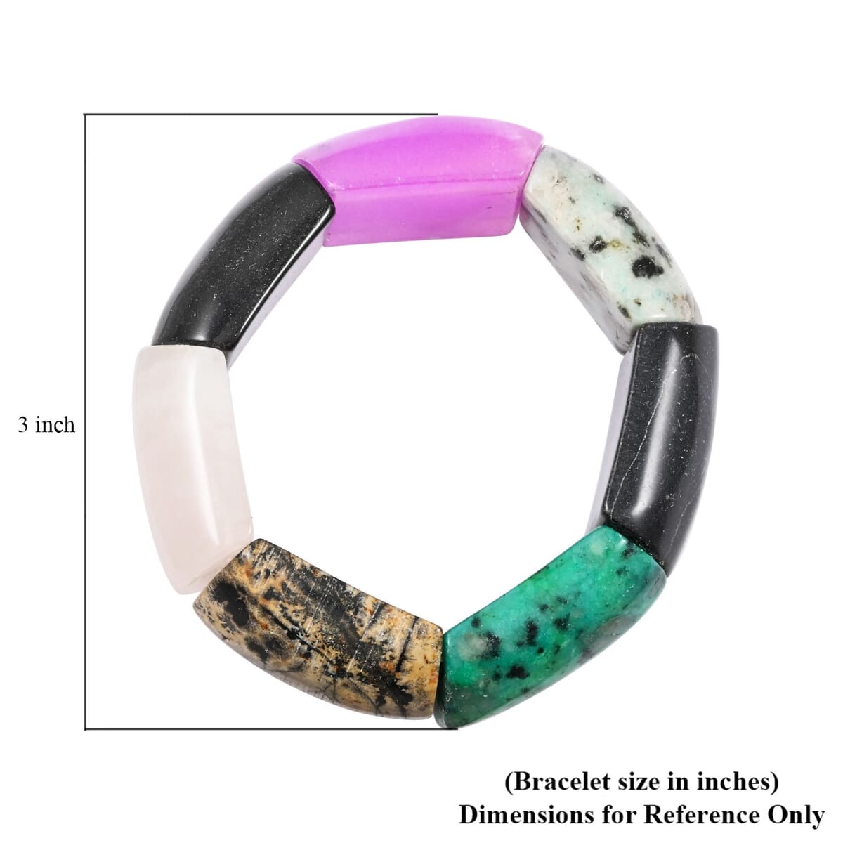 Large Section Multi-Stone 410.25 ctw Stretch Bracelet (6-7In) image number 3