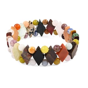 Multi-Stone 150.00 ctw Princess Stretch Bracelet (6-7In)