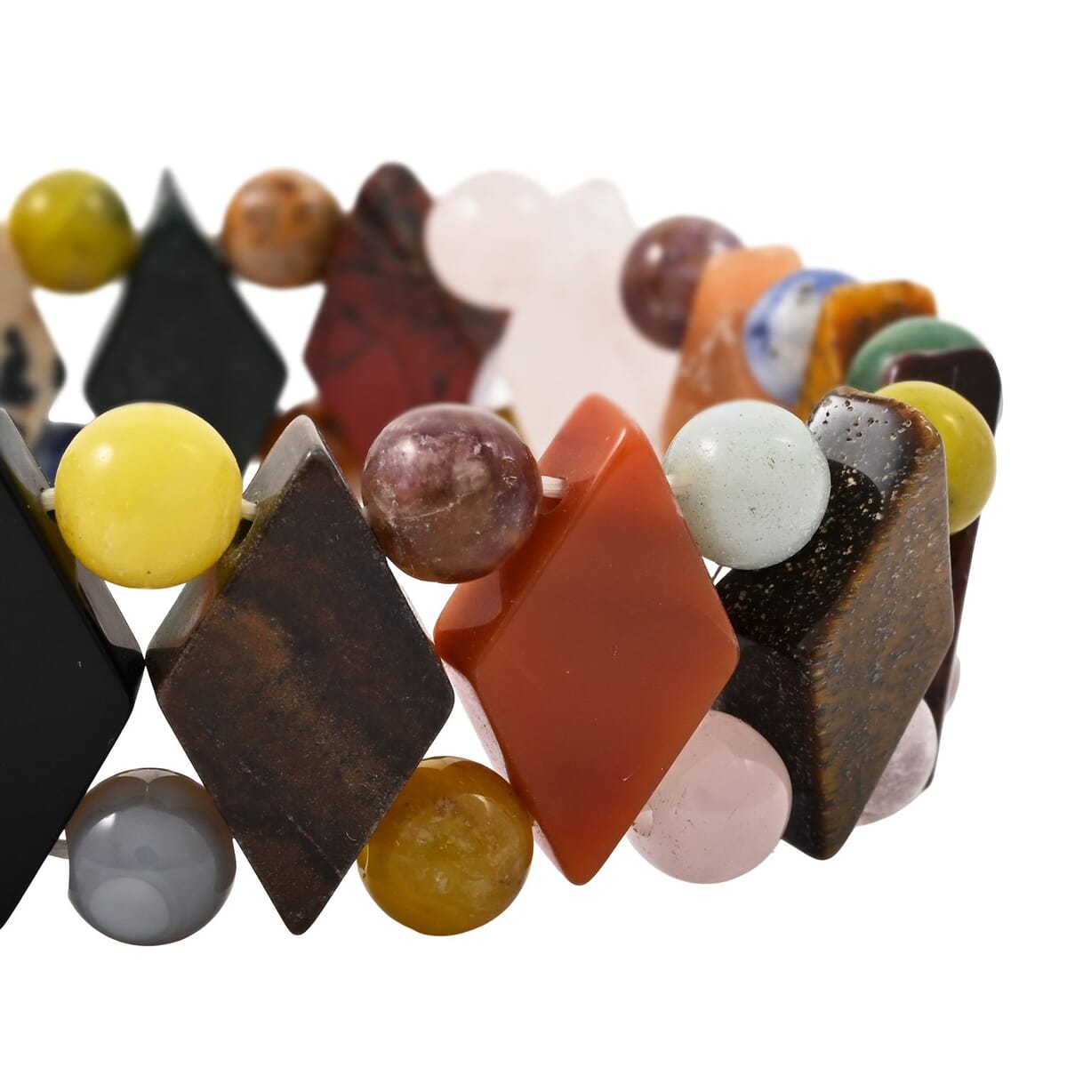Multi-Stone 150.00 ctw Princess Stretch Bracelet (6-7In) image number 2