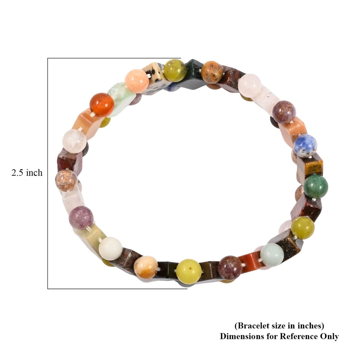 Multi-Stone 150.00 ctw Princess Stretch Bracelet (6-7In) image number 3