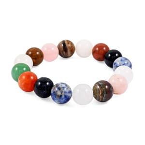 Round Multi-Stone 215.45 ctw Stretch Bracelet (6-7In)