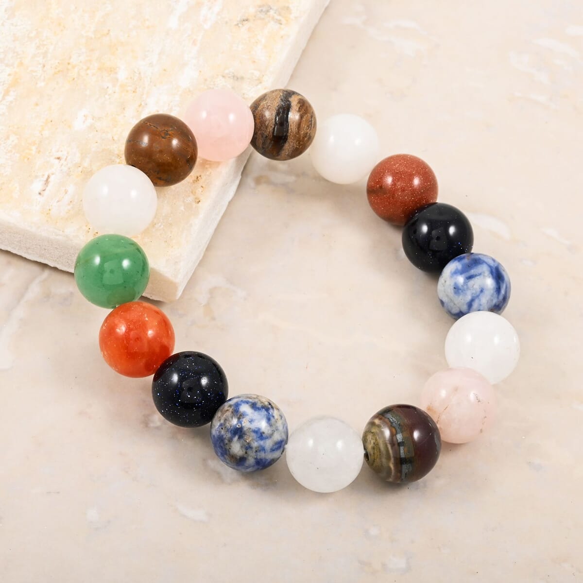 Round Multi-Stone 215.45 ctw Stretch Bracelet (6-7In) image number 1