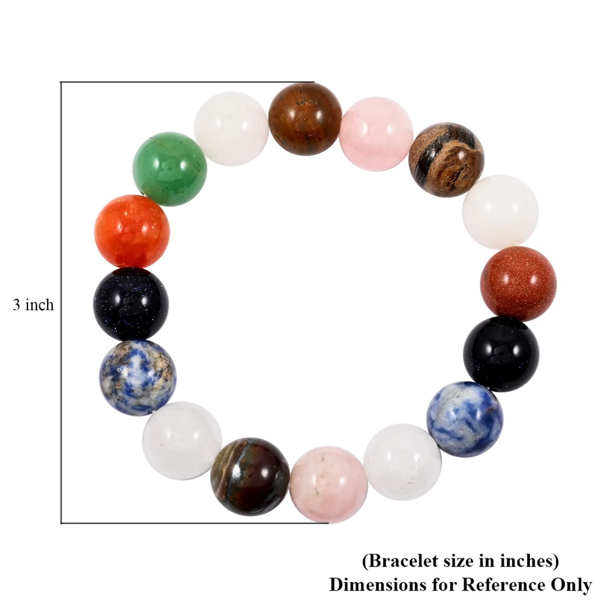 Round Multi-Stone 215.45 ctw Stretch Bracelet (6-7In) image number 3