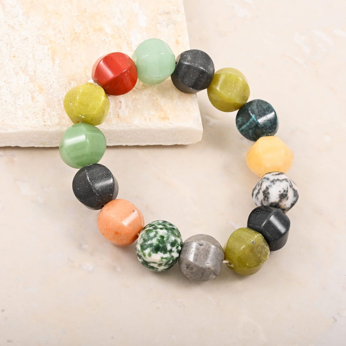 Puffy Pumpkin Multi-Stone 214.35 ctw Stretch Bracelet (6-7In) image number 1