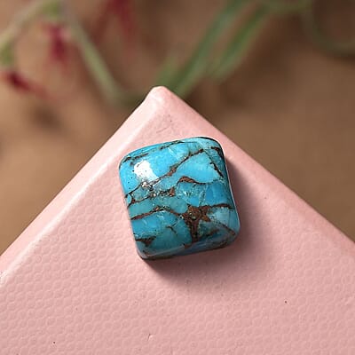 AA Blue Turquoise (Cush 12x12 mm) 6.20 ctw Loose Gemstone