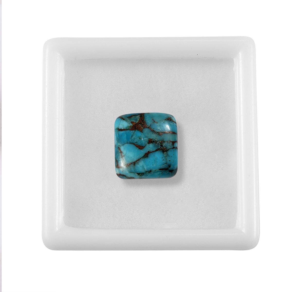 AA Blue Turquoise (Cush 12x12 mm) 6.20 ctw Loose Gemstone image number 3