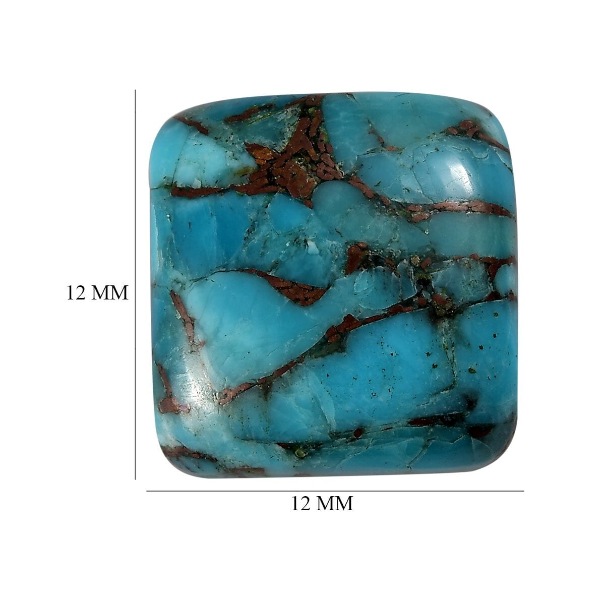 AA Blue Turquoise (Cush 12x12 mm) 6.20 ctw Loose Gemstone image number 4