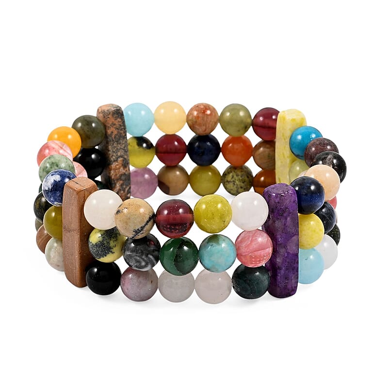 Multi-Stone 269.15 ctw Queen Stretch Bracelet (6-7In)