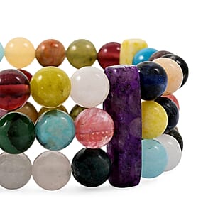 Multi-Stone 269.15 ctw Queen Stretch Bracelet (6-7In)