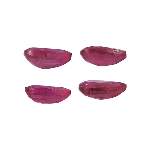 Niassa Ruby (FF) Set of 4 (Pear 5x3 mm) 0.99 ctw Loose Gemstone