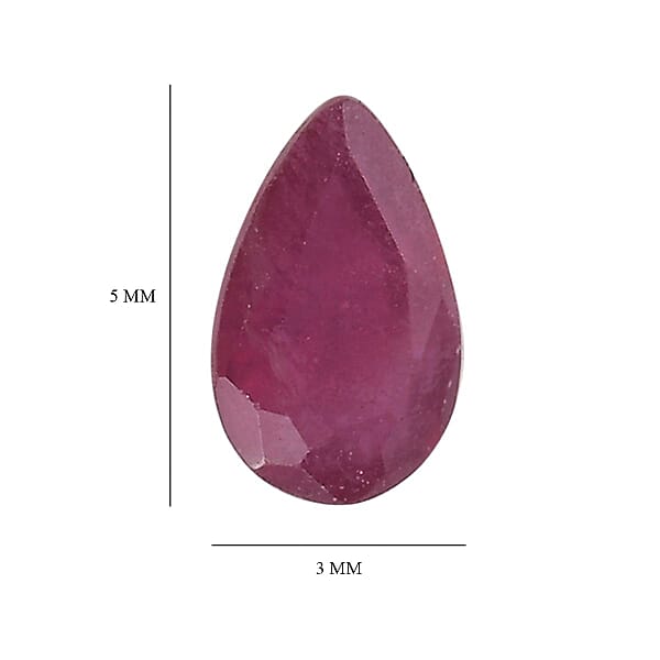 Niassa Ruby (FF) Set of 4 (Pear 5x3 mm) 0.99 ctw Loose Gemstone