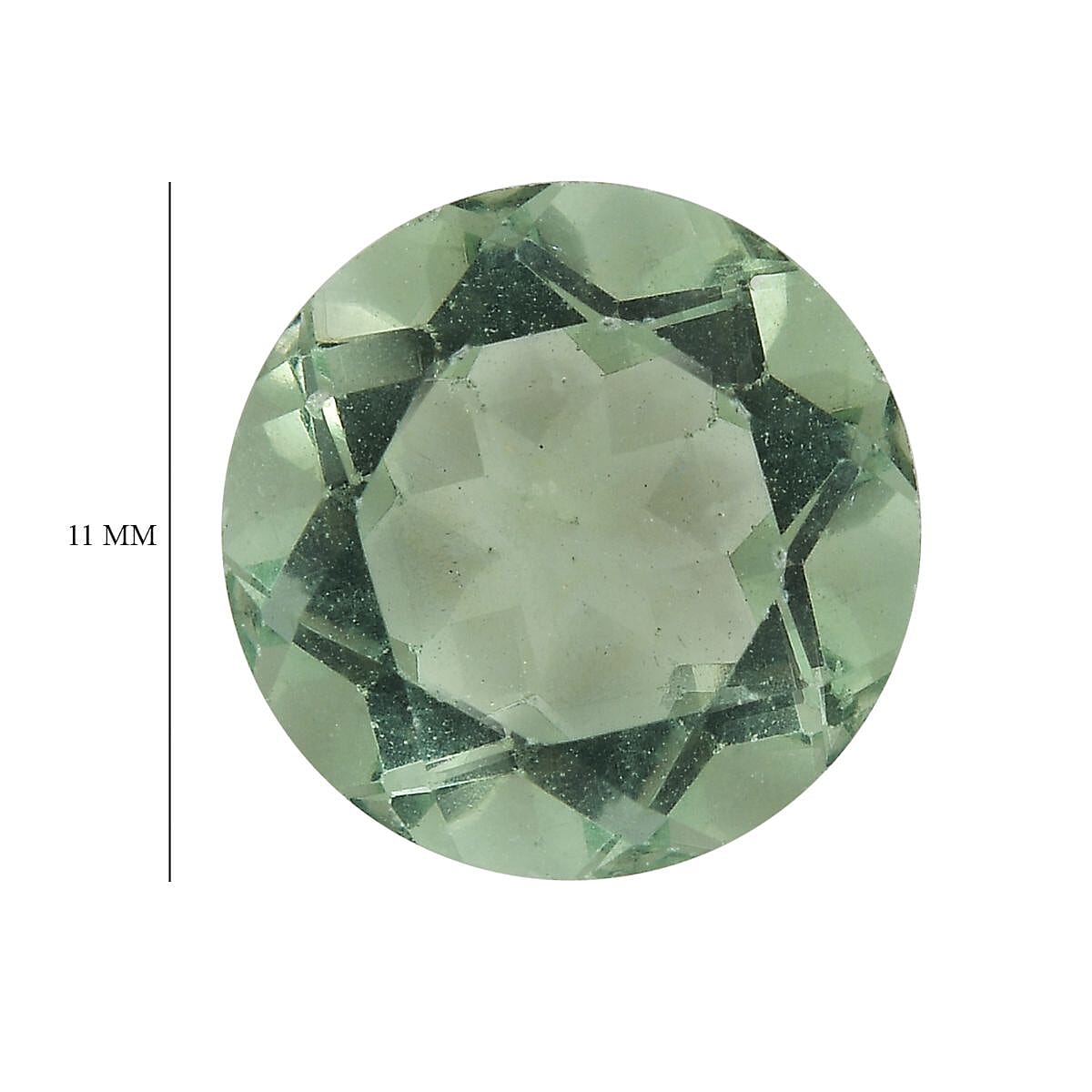 Green Fluorite (Rnd 11 mm) 5.45 ctw Loose Gemstone