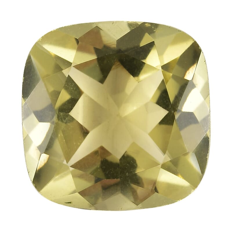 AA Green Gold Quartz (Cush 14x14 mm) 8.84 ctw Loose Gemstone